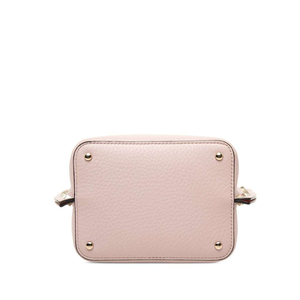 Valentino Small Leather Rockstud Satchel Pink Leather Very good - Inside View