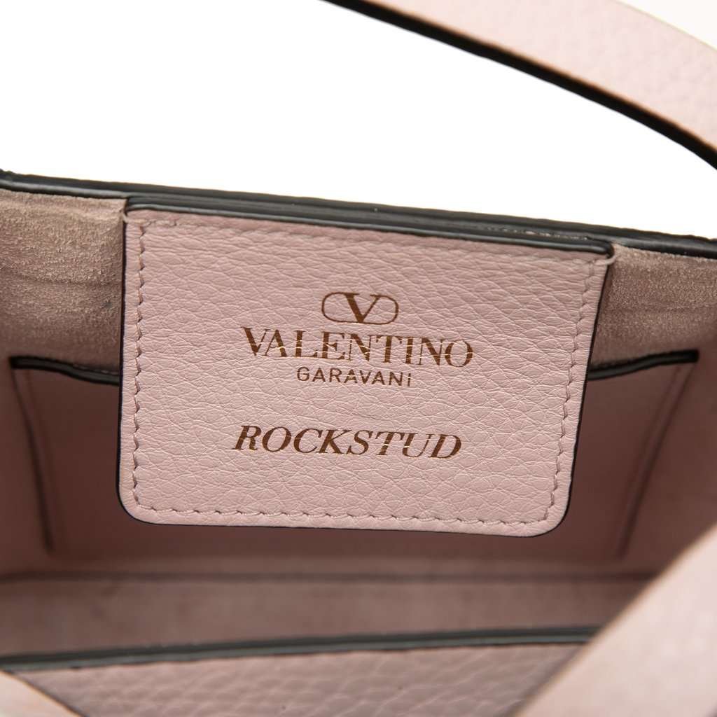 Valentino Small Leather Rockstud Satchel Pink Leather Very good - Box View