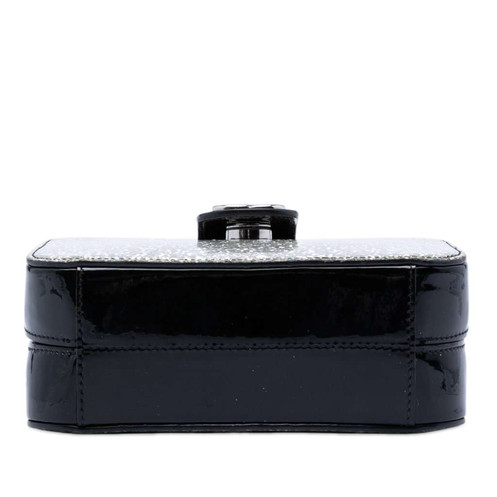 Chanel Glitter Patent Evening On The Moon Camera Case Silver Leather Very good condition - Inside View