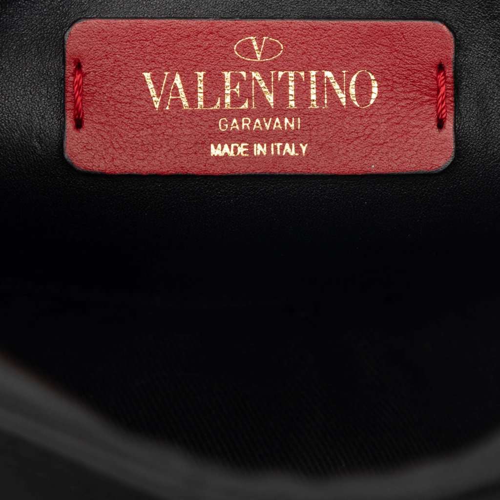 Valentino Calfskin Rockstud VLTN Oval Crossbody Black Leather Very good - Box View