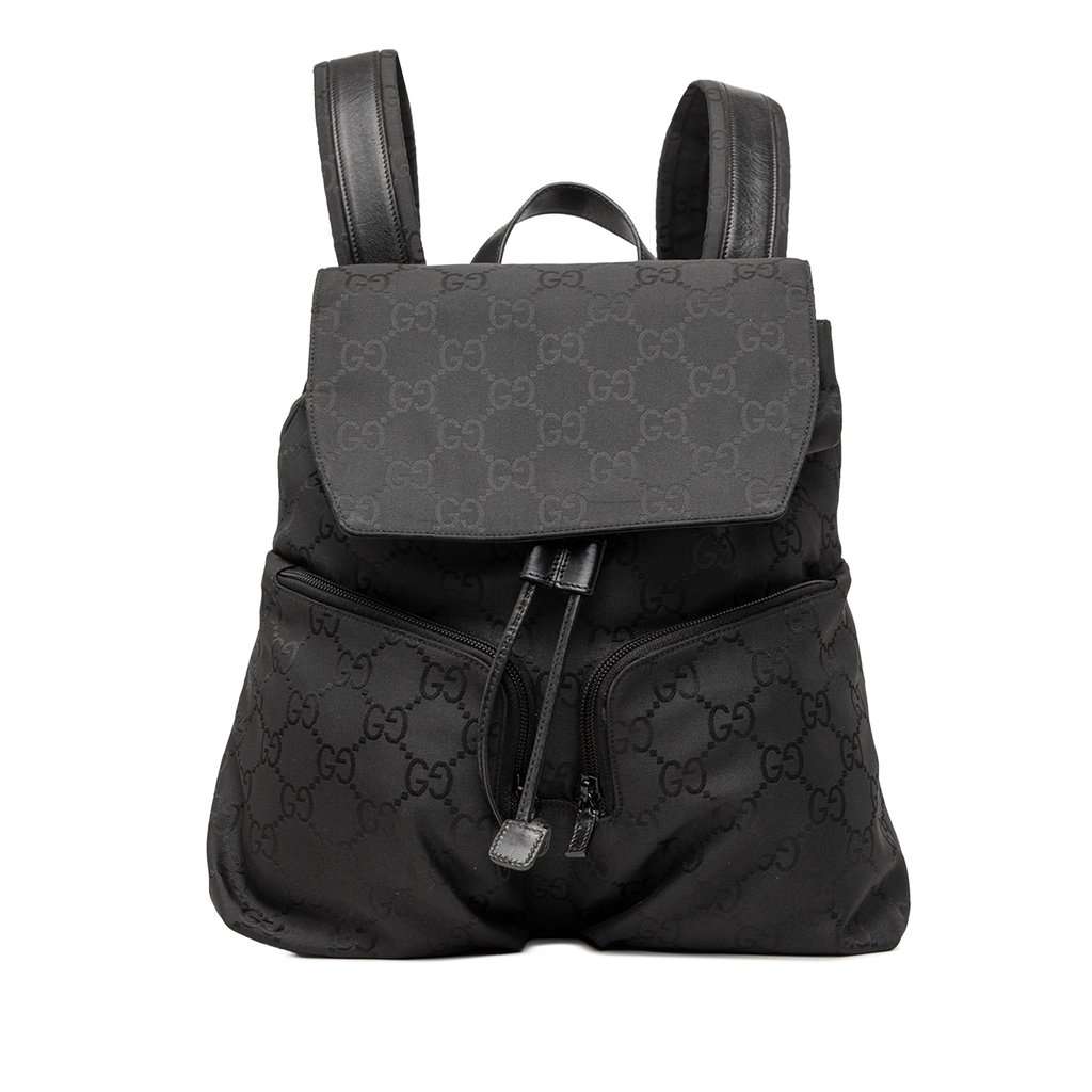 Gucci GG Nylon Backpack Black Very good - Front View