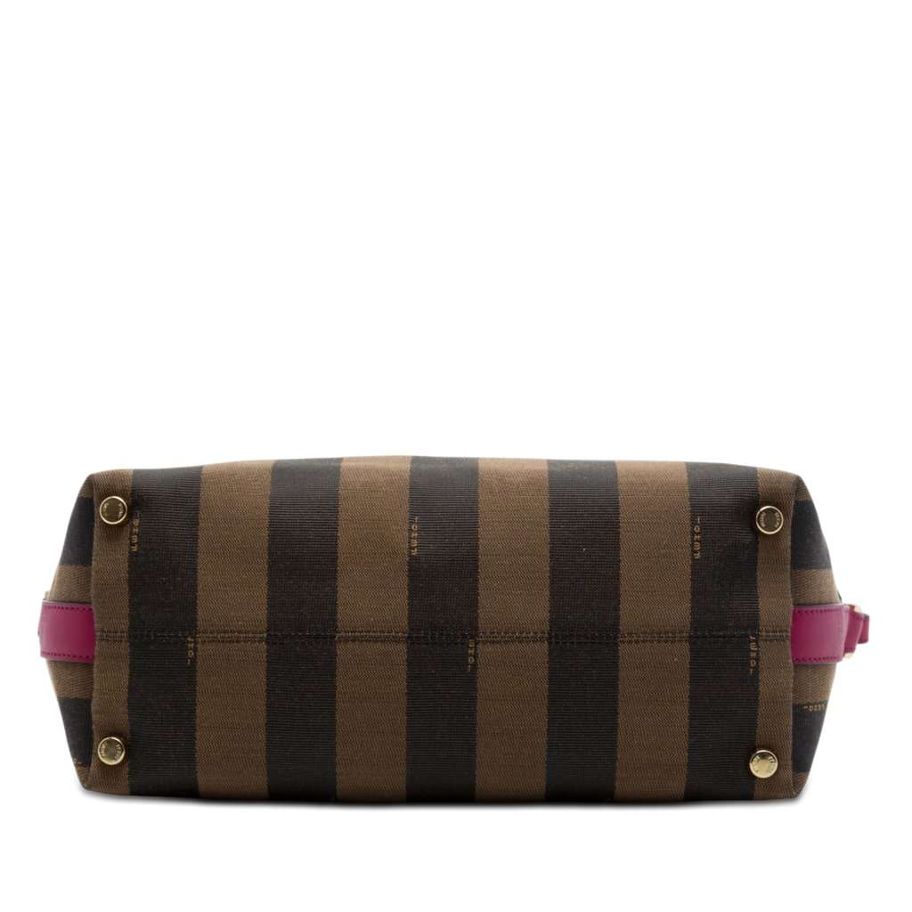 Fendi Large Pequin Canvas Satchel Brown Very good condition - Inside View
