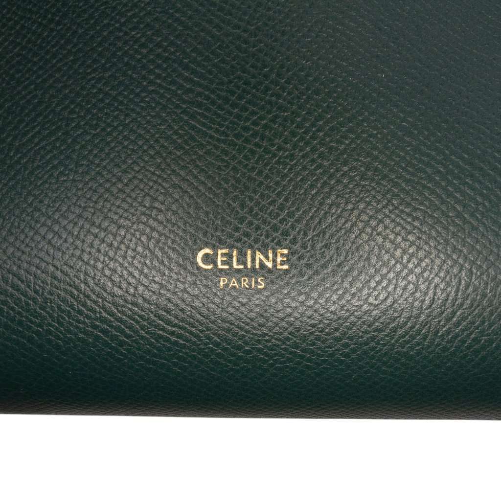 Celine Nano Grained Calfskin Belt Bag Green Leather Very good condition - Box View