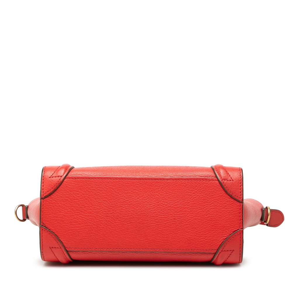 Celine Nano Bicolor Leather Luggage Tote Red Leather Very good condition - Inside View
