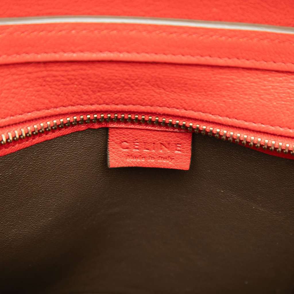 Celine Nano Bicolor Leather Luggage Tote Red Leather Very good condition - Box View