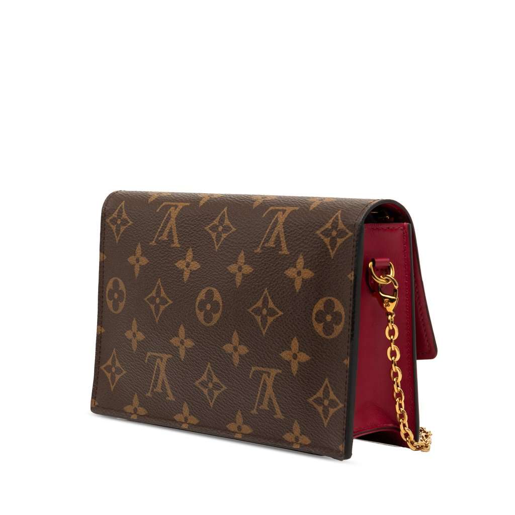 Louis Vuitton Monogram Flore Wallet On Chain Brown Very good condition - Back View