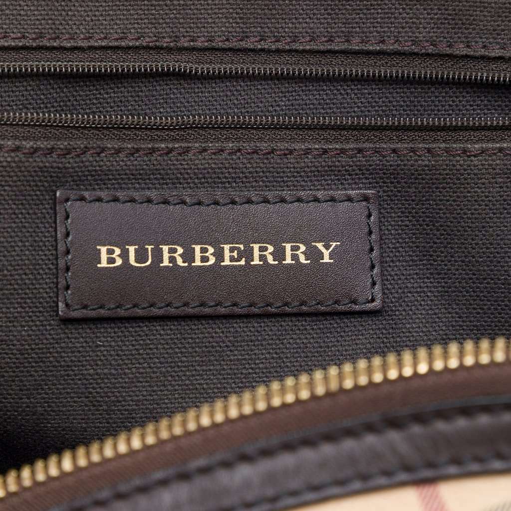 Burberry Medium Haymarket Check Coated Canvas Orchard Bowling Bag Beige Very good - Box View