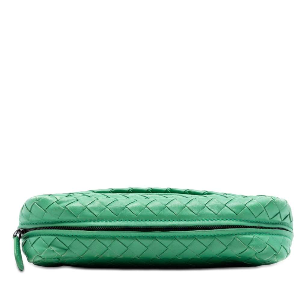 Bottega Veneta Mini Nappa Intrecciato Expandable Chain Flap Crossbody Green Leather Very good condition - Inside View
