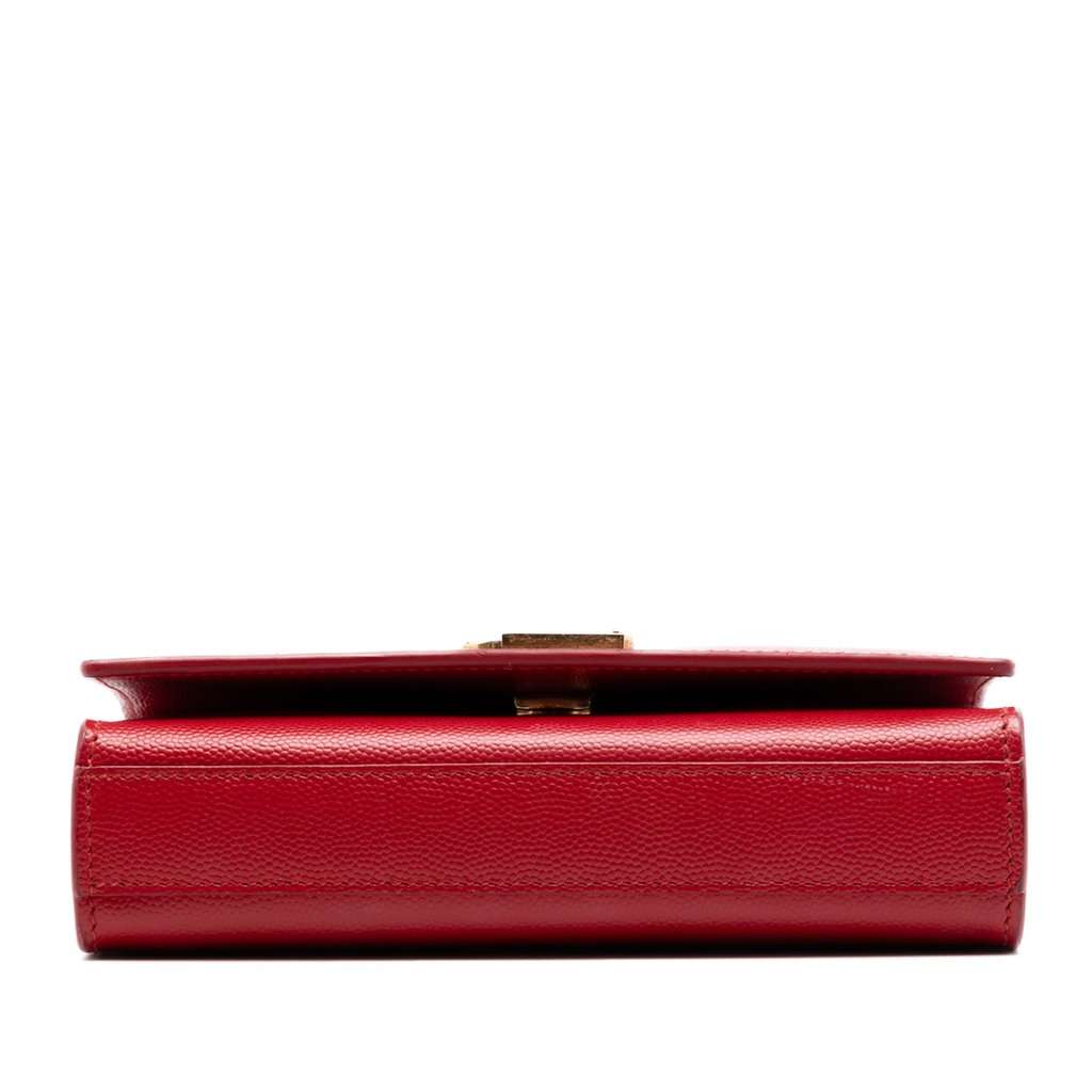Saint Laurent Small Grain De Poudre Monogram Kate Crossbody Red Leather Very good condition - Inside View