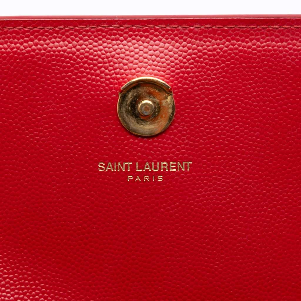 Saint Laurent Small Grain De Poudre Monogram Kate Crossbody Red Leather Very good condition - Box View