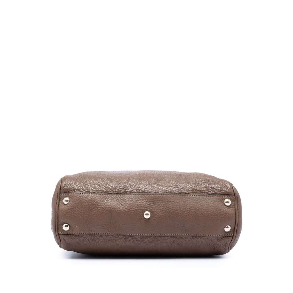 Gucci Small Calfskin Bamboo Shopper Satchel Brown Leather Very good condition - Inside View