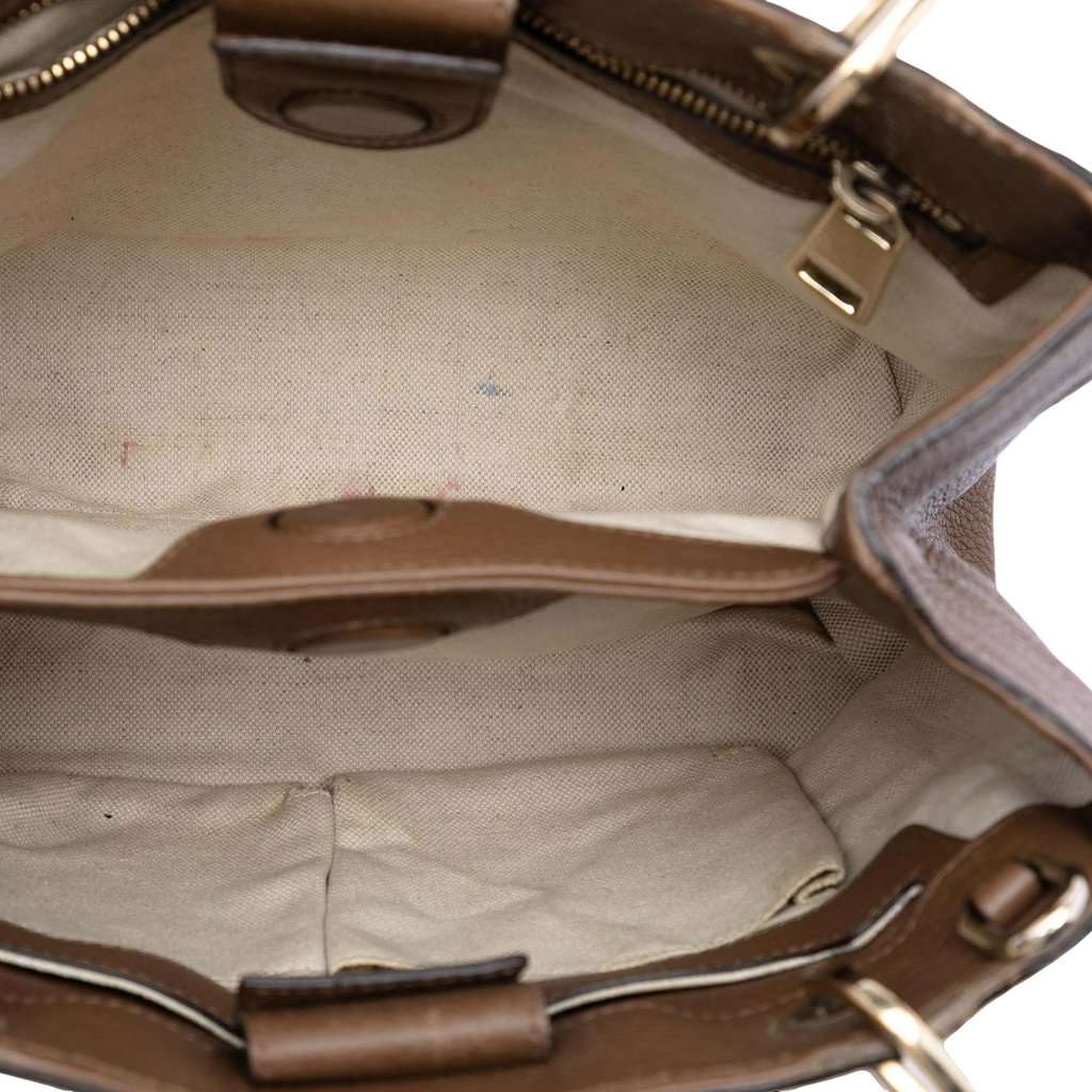 Gucci Small Calfskin Bamboo Shopper Satchel Brown Leather Very good condition - Model View
