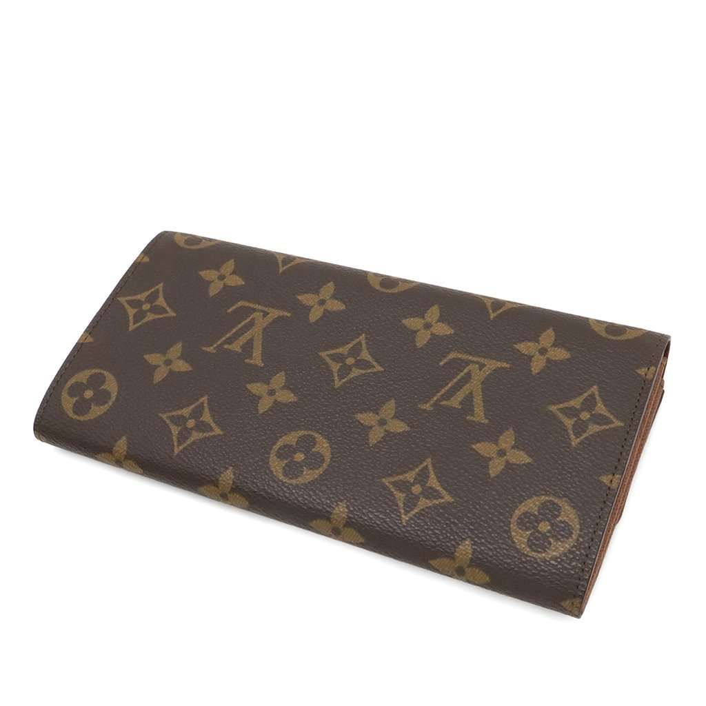 Louis Vuitton Monogram Porte Monnaie Credit Long Wallet Brown Very good - Back View