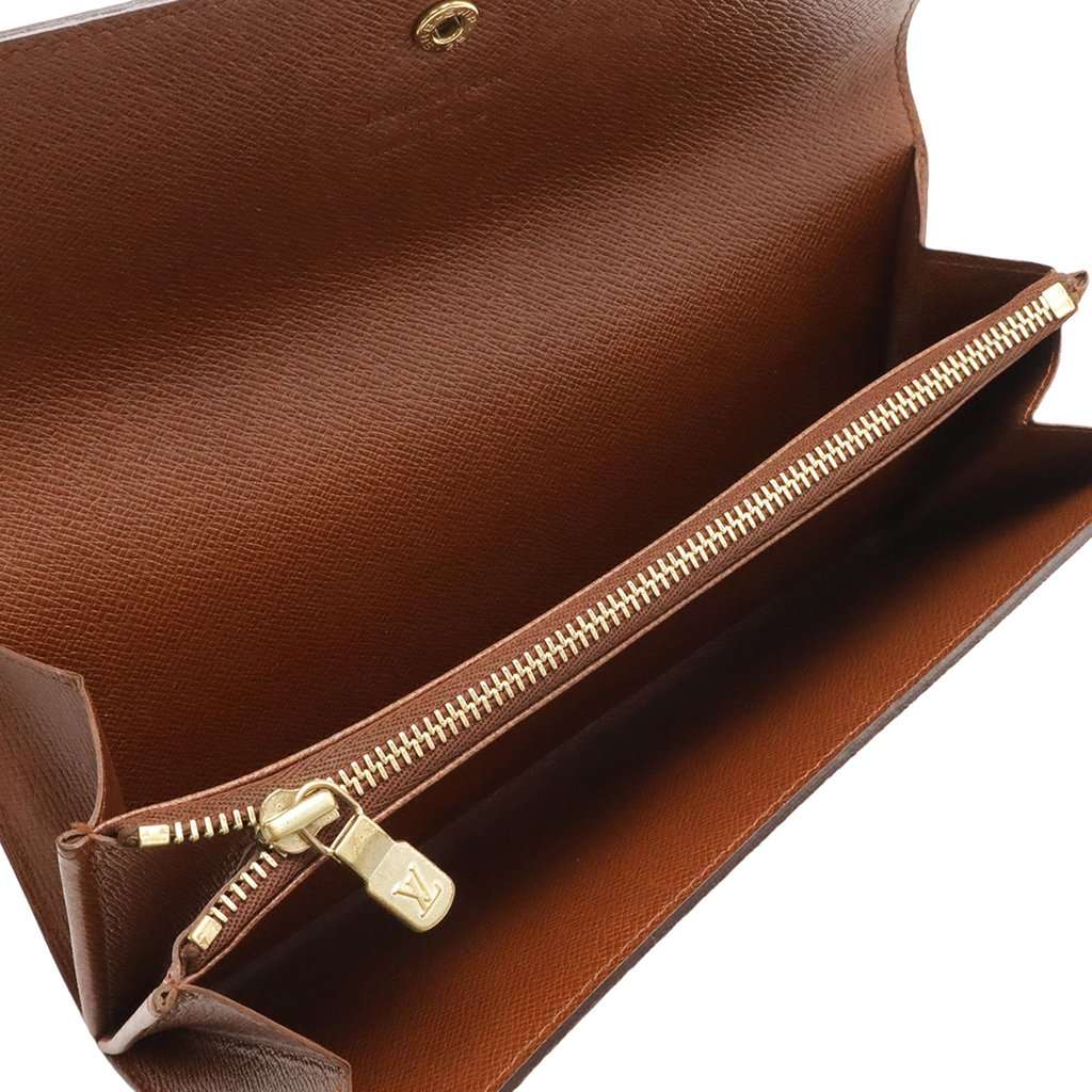 Louis Vuitton Monogram Porte Monnaie Credit Long Wallet Brown Very good - Inside View
