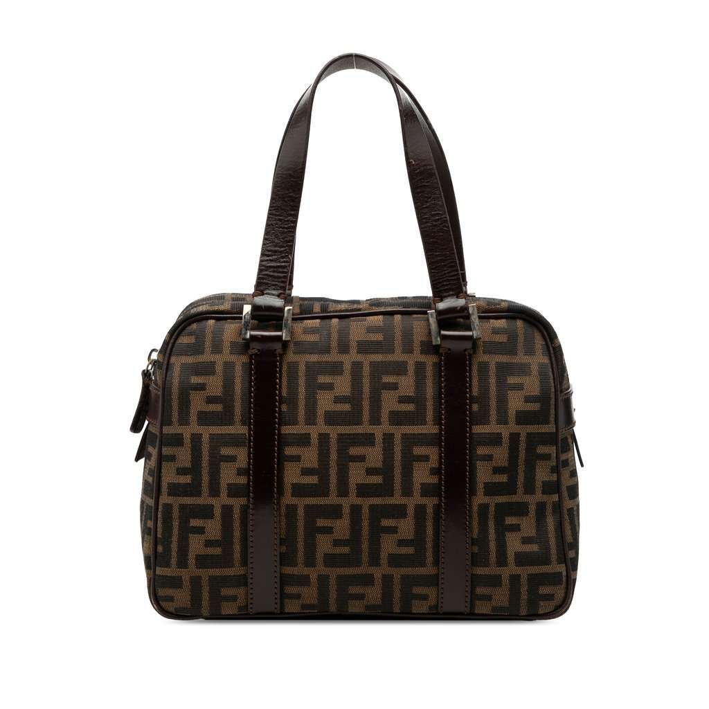 Fendi Zucca Canvas Handbag Brown Very good - Front View