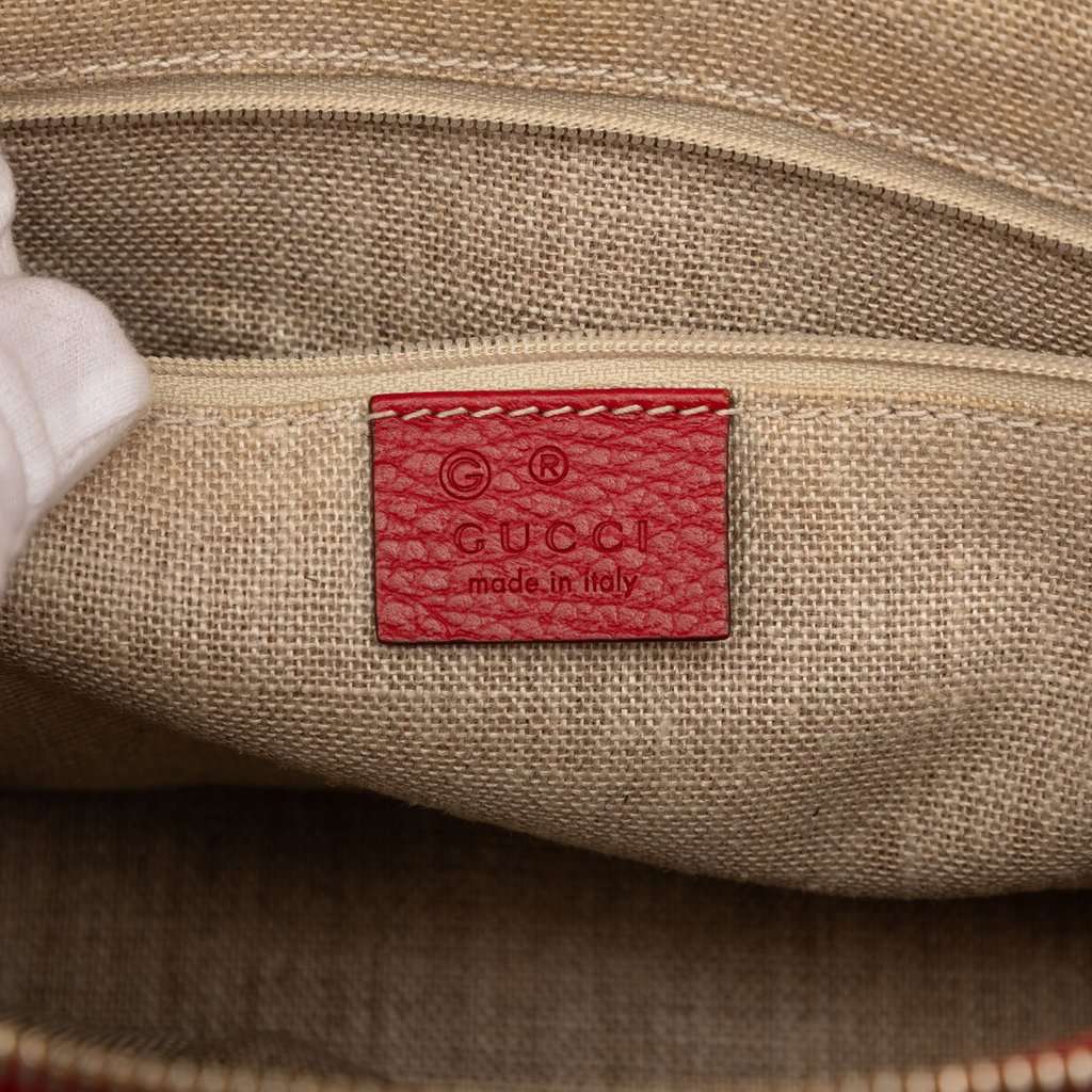 Gucci Dollar Calfskin GG Charm Satchel Red Leather Very good condition - Box View