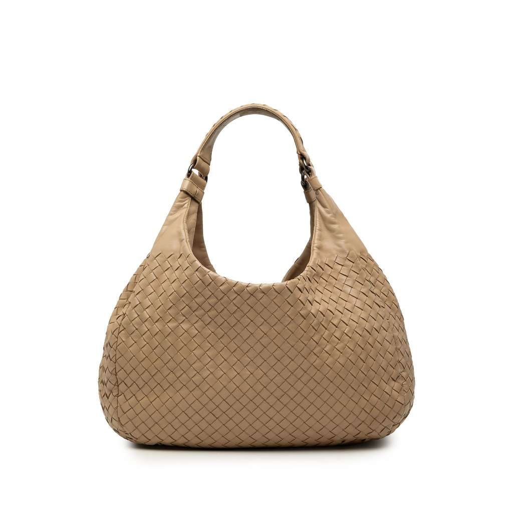 Bottega Veneta Medium Nappa Intrecciato Campana Hobo Brown Leather Very good condition - Front View