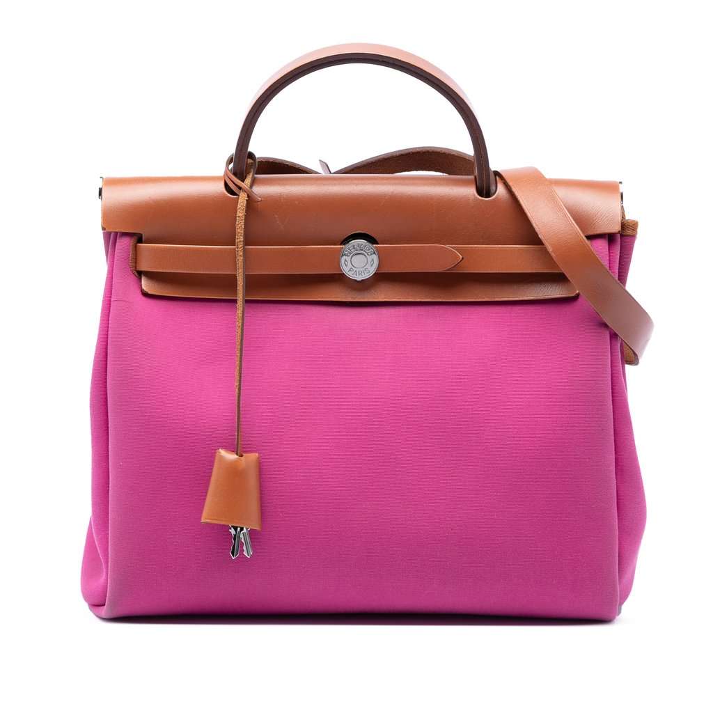 Hermès Toile Verso Herbag Zip 31 Pink Very good condition - Front View