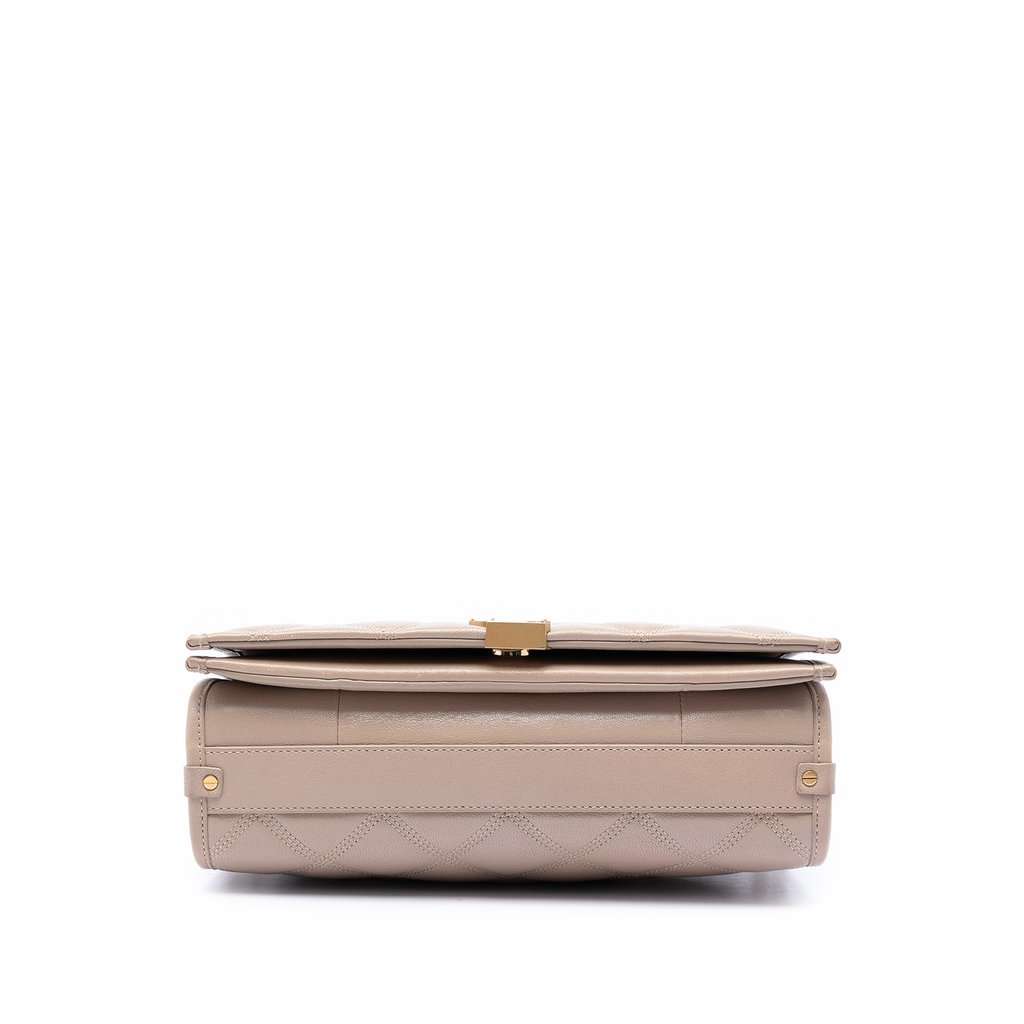 Saint Laurent Mini Quilted Lambskin Becky Chain Shoulder Bag Beige Leather Very good condition - Inside View