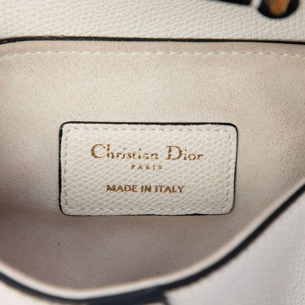 Dior Mini Grained Calfskin Saddle Bag White Leather Very good condition - Box View