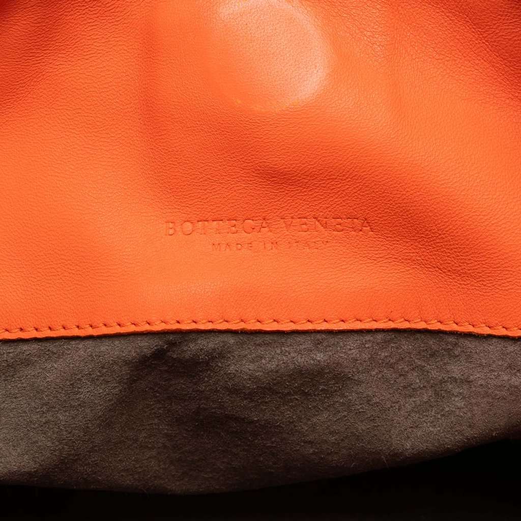 Bottega Veneta Nappa Intrecciato Parachute Tote Orange Leather Very good condition - Box View