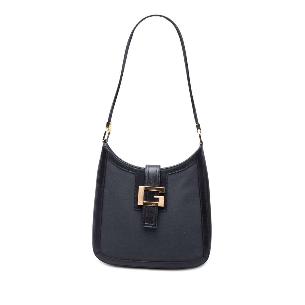 Gucci Bicolor Canvas and Calfskin Shoulder Bag MultiColor Very good condition - Front View
