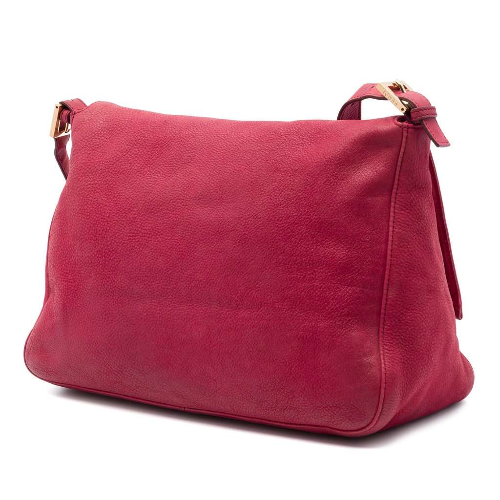 Fendi Shimmer Leather Mamma Forever Shoulder Bag Red Leather Very good - Back View