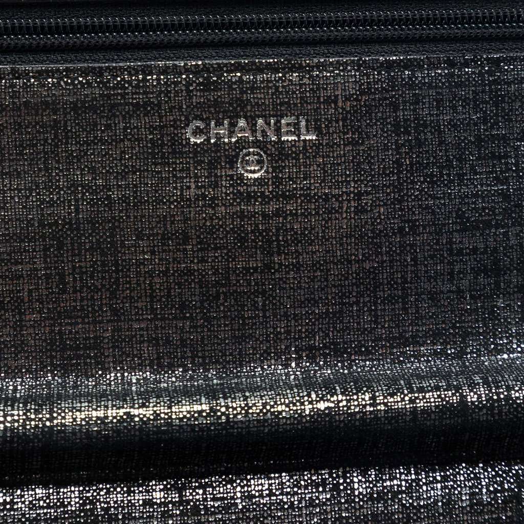 Chanel CC Quilted Metallic Fabric Wallet On Chain MultiColor Very good - Box View
