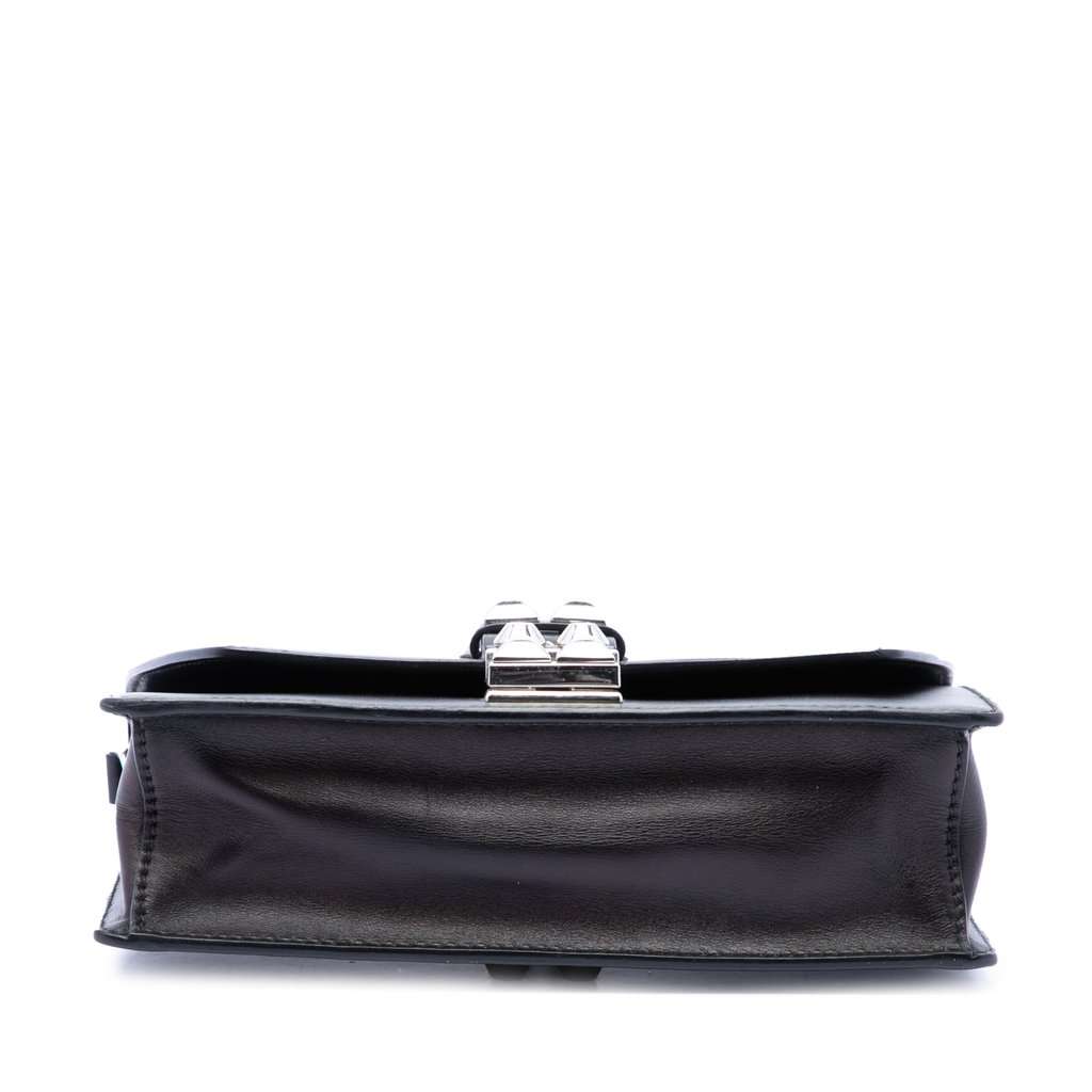 Prada City Calfskin and Saffiano Studded Elektra Crossbody Black Leather Very good condition - Inside View