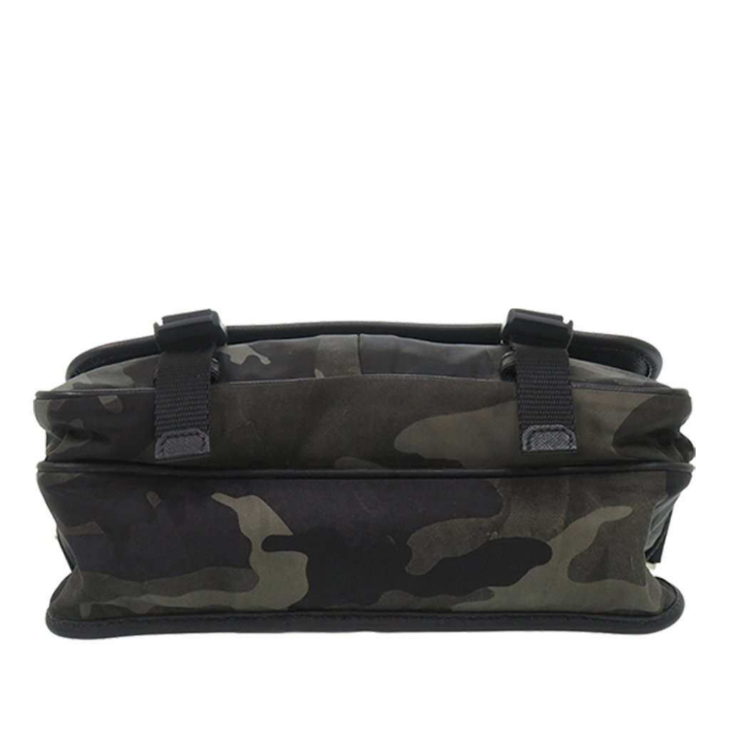Prada Saffiano Trimmed Tessuto Camouflage Double Buckle Messenger Bag Brown Very good - Inside View