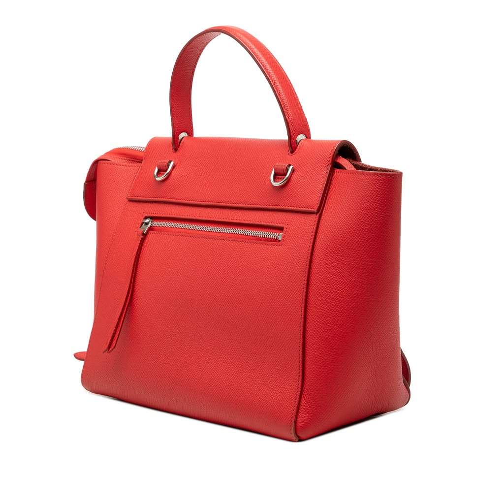 Celine Micro Grained Calfskin Belt Bag Red Leather Very good condition - Back View