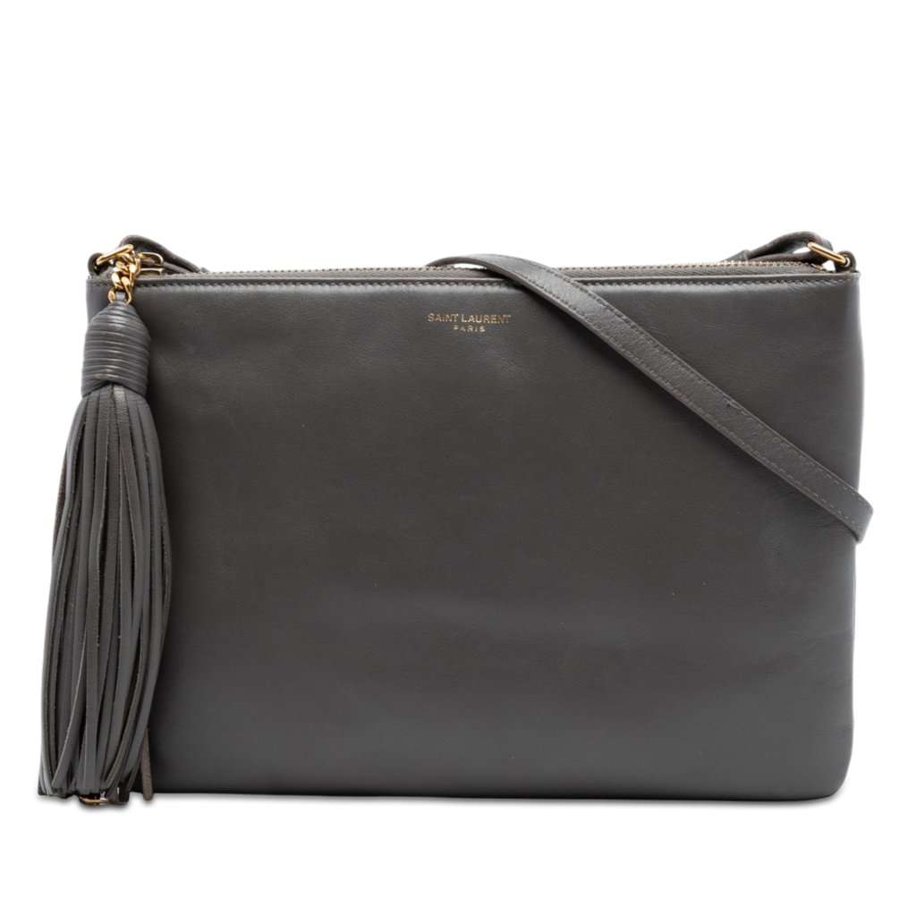 Saint Laurent Leather Teen Monogram Crossbody Brown Leather Very good condition - Front View