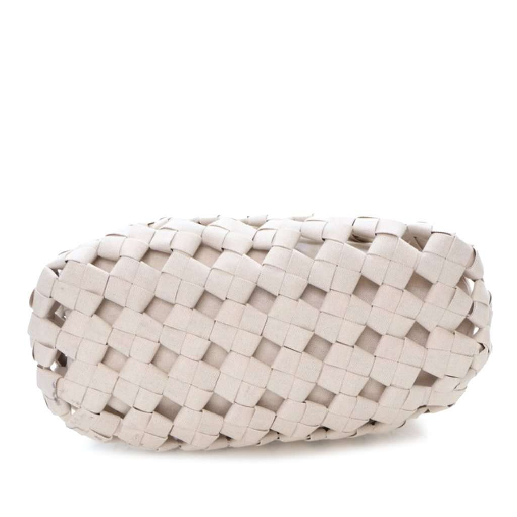 Bottega Veneta Canvas Intrecciato Hand Knotted Tote Beige Very good condition - Inside View