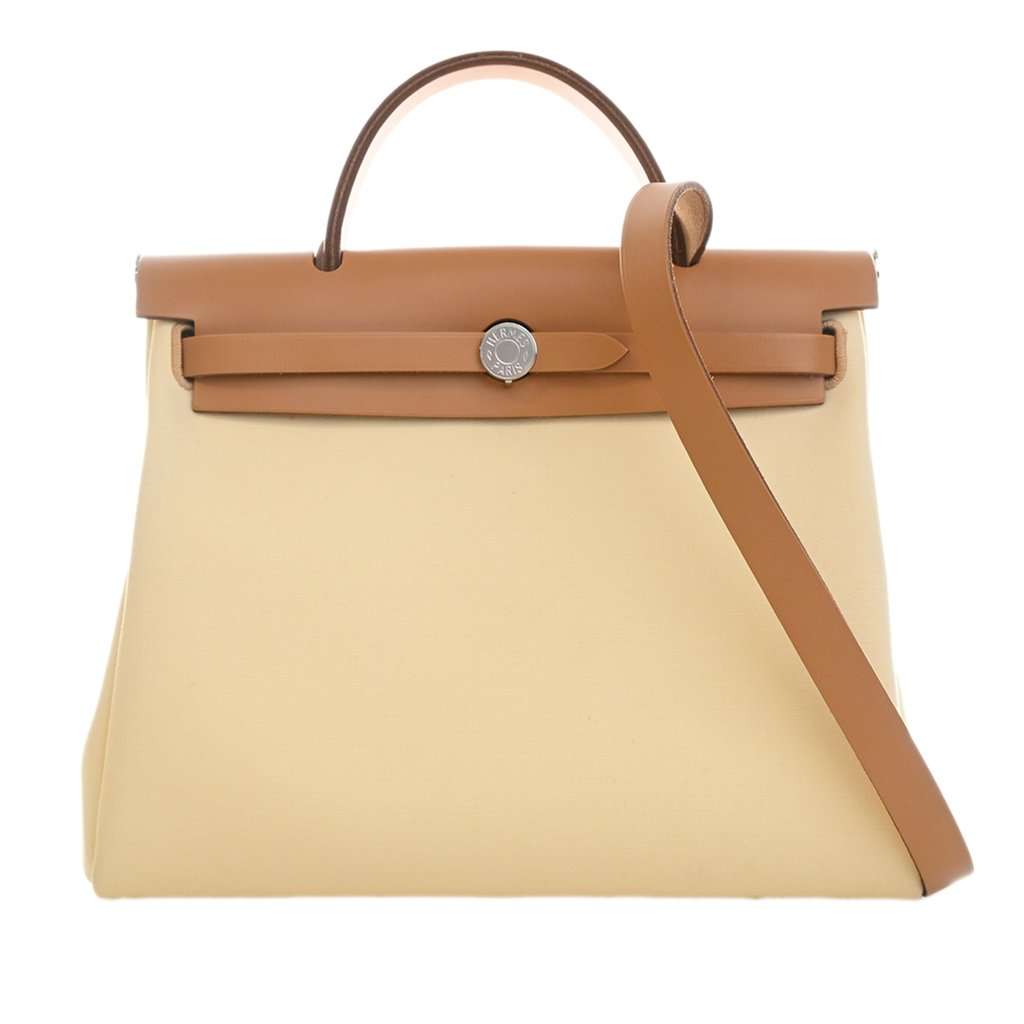 Hermès Toile Herbag Zip 31 Yellow Very good - Front View