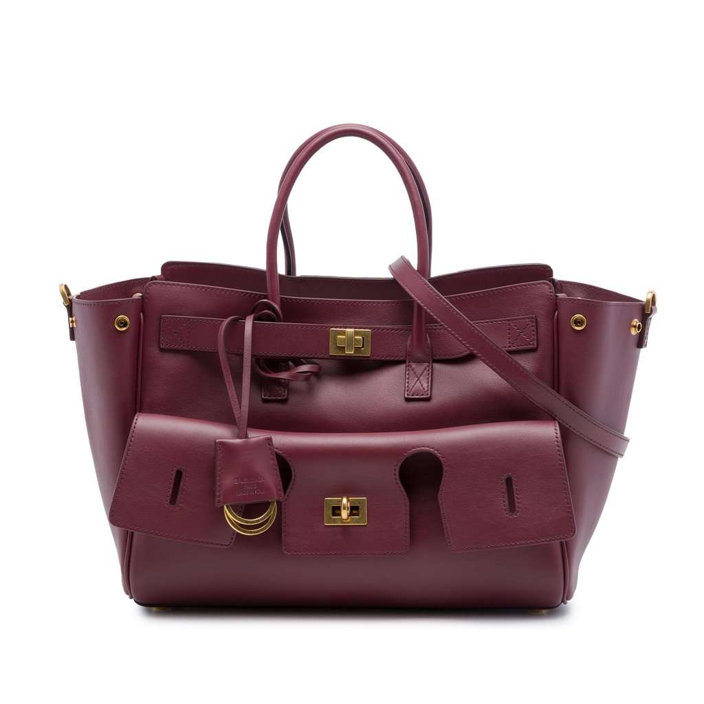 Balenciaga Small Smooth Calfskin Bel Air Carry All Tote Red Leather Very good condition - Front View