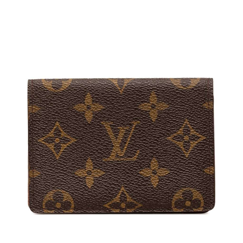 Louis Vuitton Monogram Business Card Holder Brown Very good condition - Front View