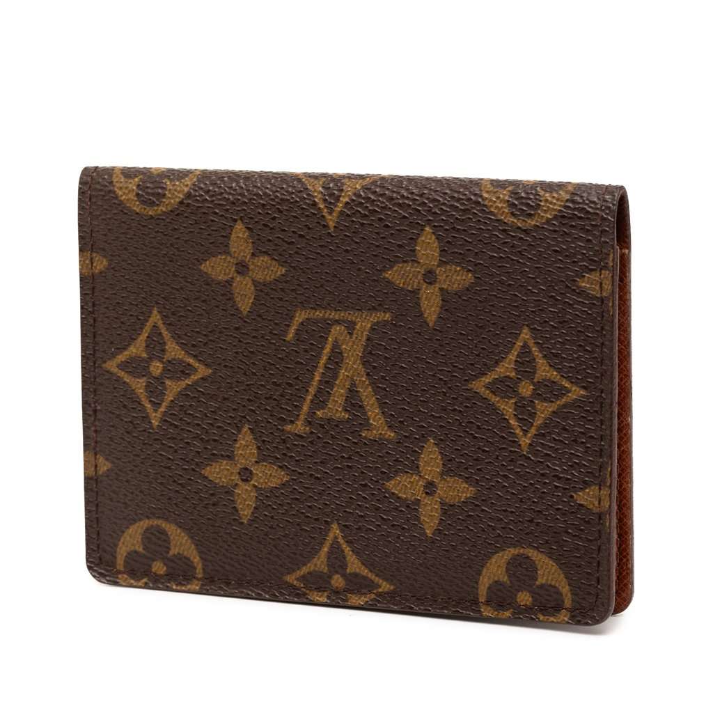 Louis Vuitton Monogram Business Card Holder Brown Very good condition - Back View