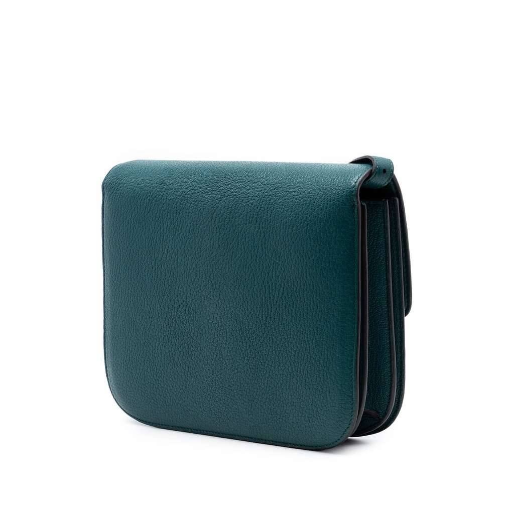 Celine Medium Goatskin Classic Box Green Leather Very good condition - Back View