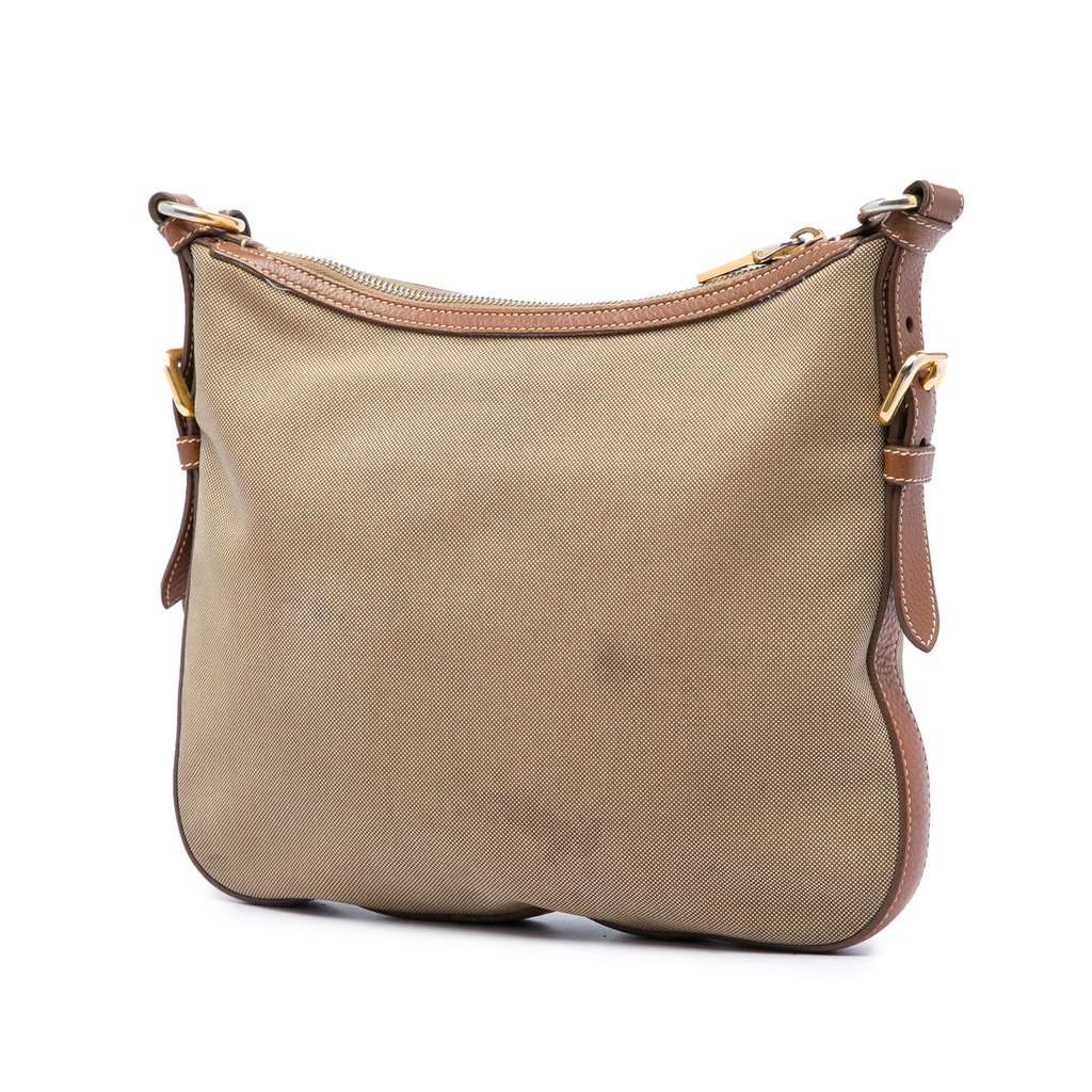 Prada Canvas Canapa Logo Crossbody Beige Very good condition - Back View
