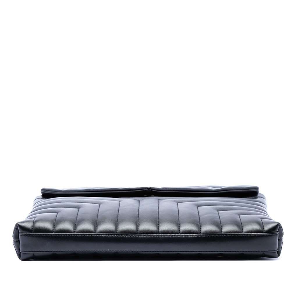 Saint Laurent Matelasse Calfskin Monogram LouLou Document Clutch Black Leather Very good condition - Inside View
