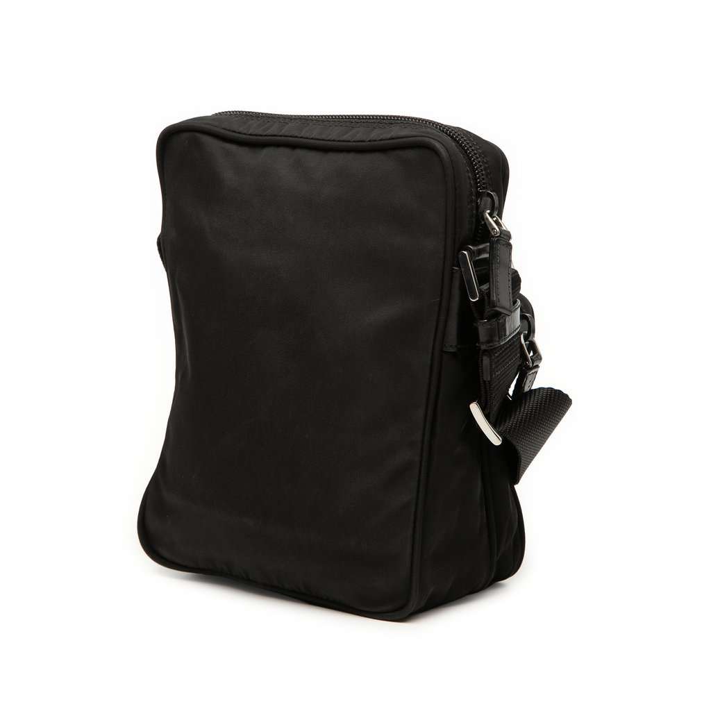 Prada Tessuto Zip Top Crossbody Black Very good - Back View