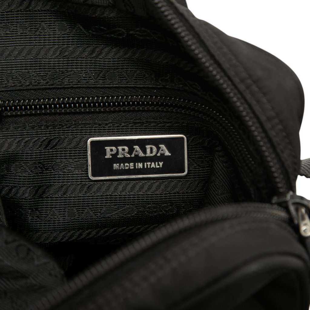 Prada Tessuto Zip Top Crossbody Black Very good - Box View