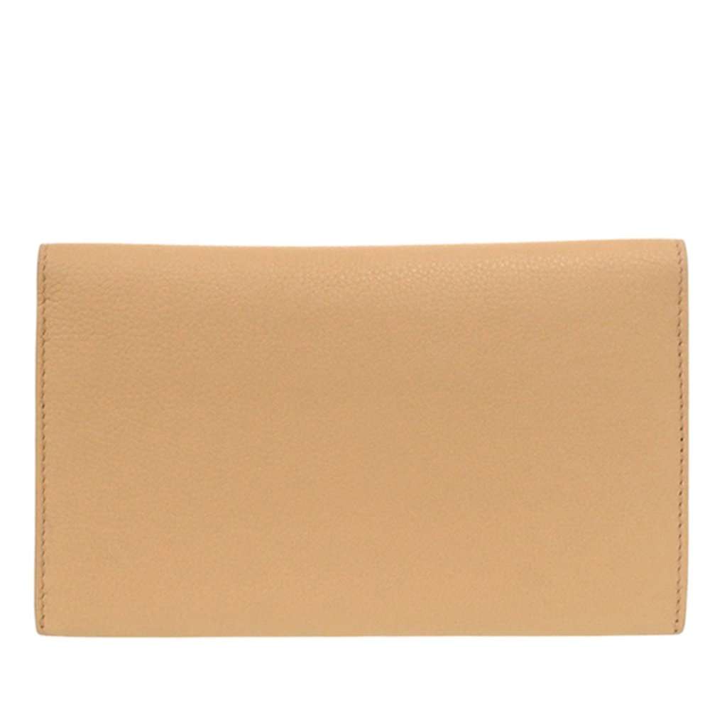 Bottega Veneta Grained Leather Flap Wallet Beige Leather Very good condition - Back View
