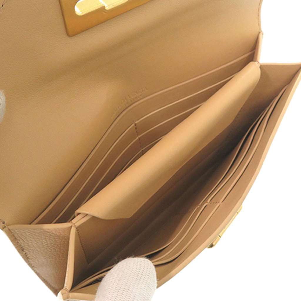 Bottega Veneta Grained Leather Flap Wallet Beige Leather Very good condition - Inside View