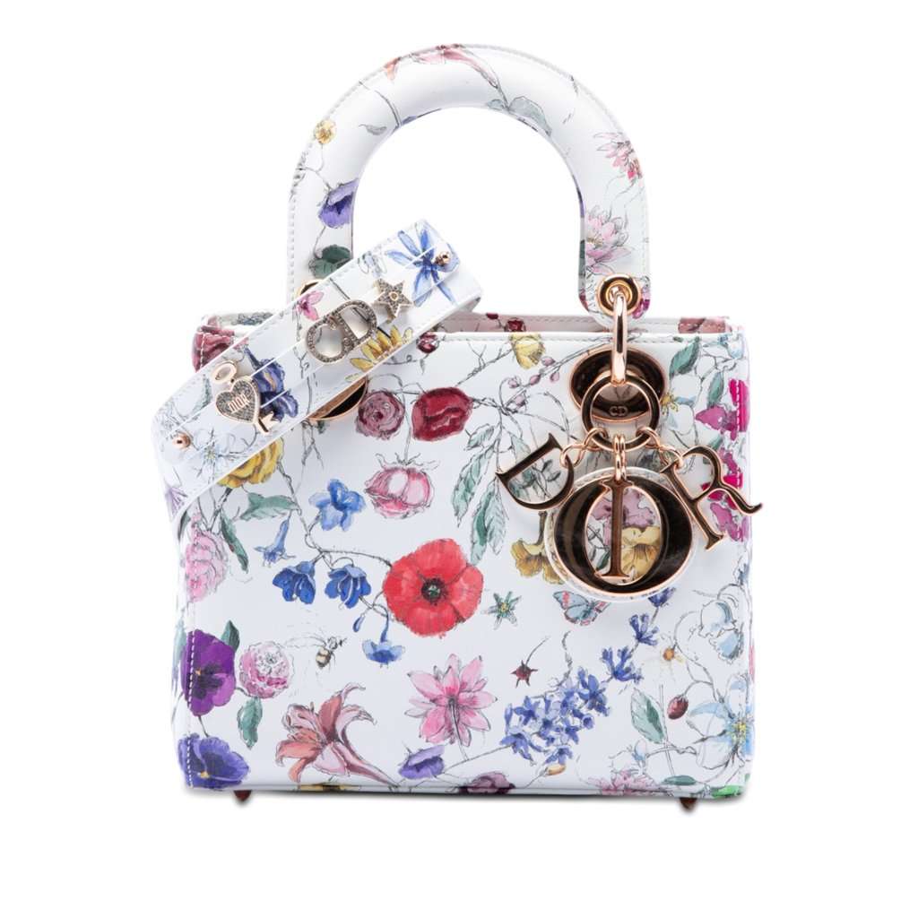 Dior Small Calfskin Florilegio My ABCDior Lady Dior White Leather Very good - Front View