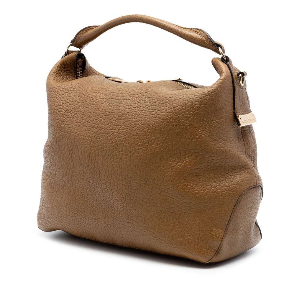 Burberry Grained Calfskin Heritage Ledbury Convertible Hobo Brown Leather Very good - Back View