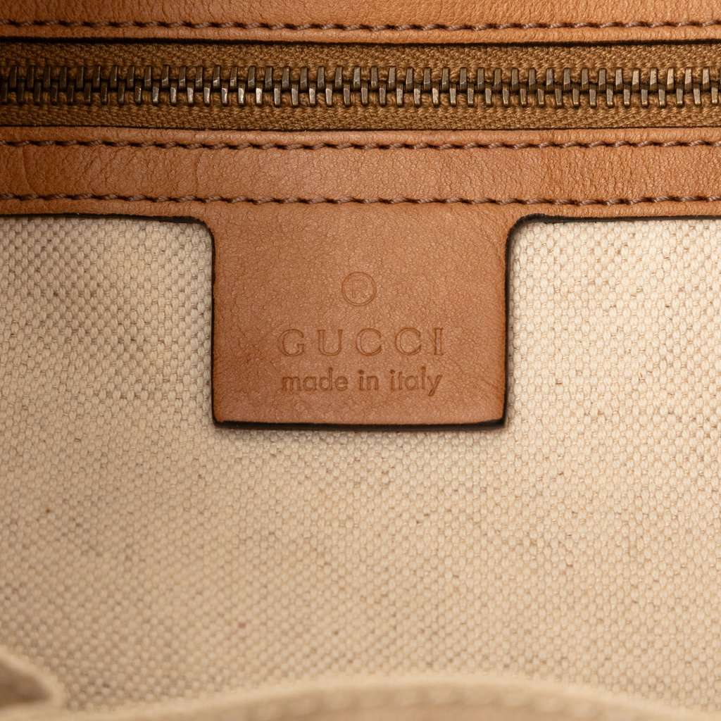 Gucci GG Canvas Web Rania Drawstring Hobo Beige Very good condition - Box View