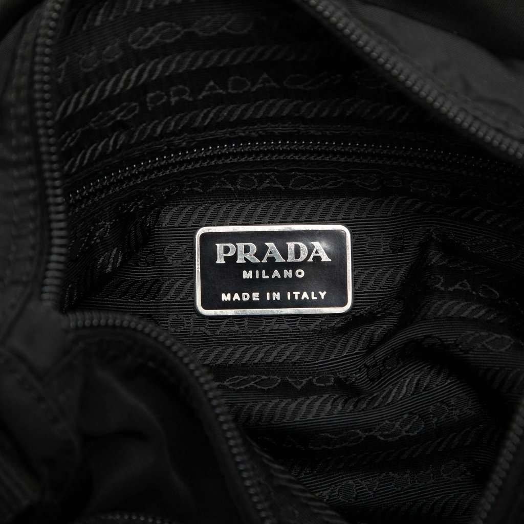 Prada Tessuto Zip Buckle Messenger Bag Black Very good - Box View