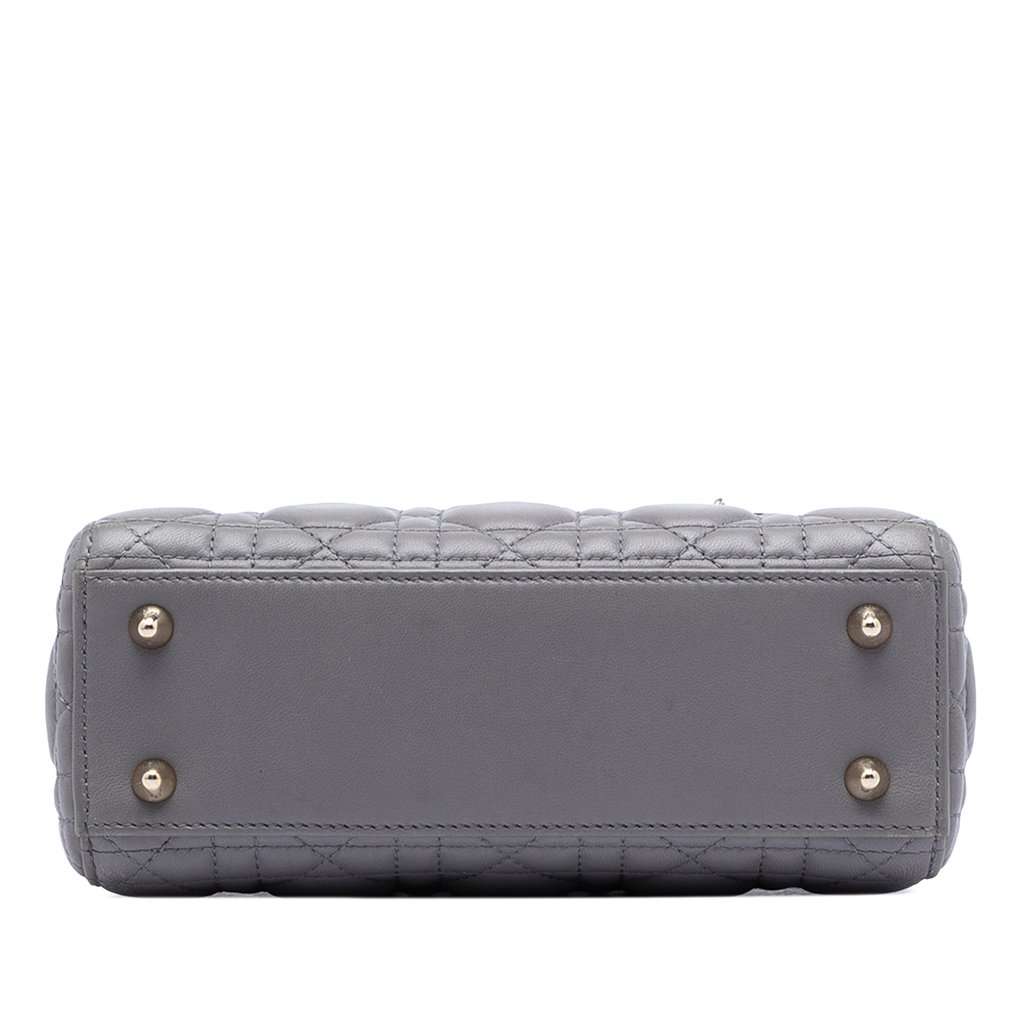 Dior Small Lambskin Cannage My ABCDior Lady Dior Grey Leather Very good - Inside View