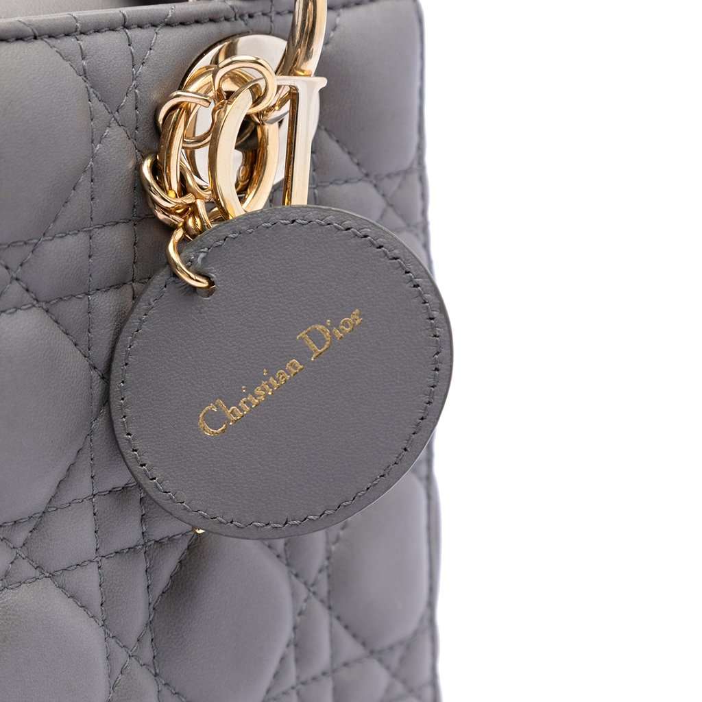 Dior Small Lambskin Cannage My ABCDior Lady Dior Grey Leather Very good - Box View